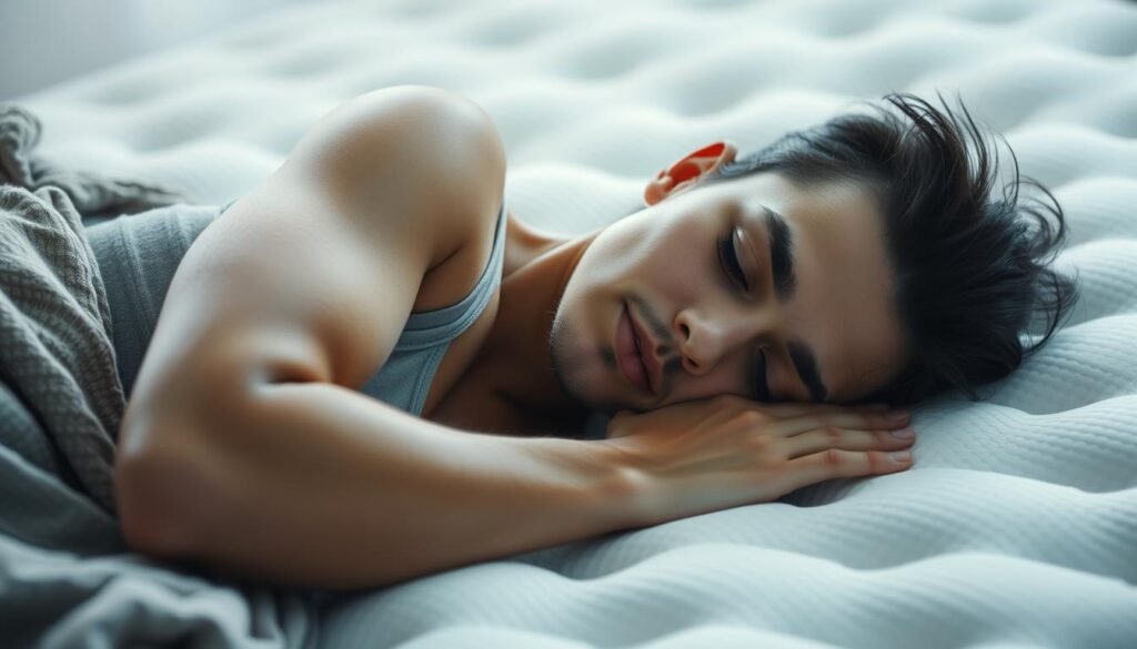Image of a person sleeping on an 獨立袋裝彈簧床褥