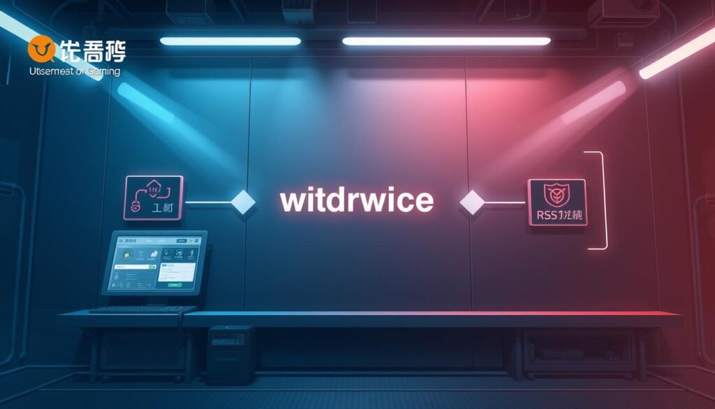 A detailed, industrial-style illustration of the step-by-step withdrawal process for the UTown &amp;amp;amp;quot;rsg雷神之鎚&amp;amp;amp;quot; gaming platform. Showcase the intuitive user interface and secure transaction flow against a sleek, futuristic backdrop. Highlight the central &amp;amp;amp;quot;withdrawal&amp;amp;amp;quot; action with dynamic lighting and camera angles, conveying a sense of efficiency and reliability. Incorporate subtle branding elements like the UTown logo to establish visual identity. Maintain a clean, minimalist aesthetic to prioritize clarity and functionality over ornamental details.